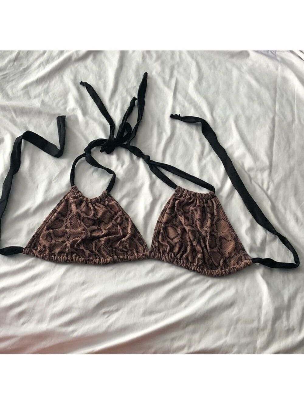 Plus size 3X/4X snake print bikini top